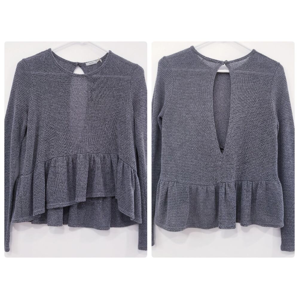 Urban Outfitters Kimchi Blue Knit Blouse Open Back Long Sleeves